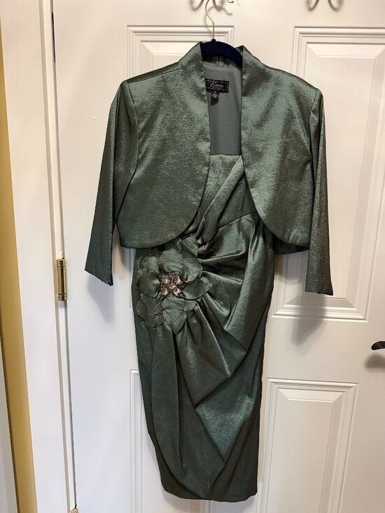 Dress Barn Dresses & Skirts - Sage Green Satin Dress